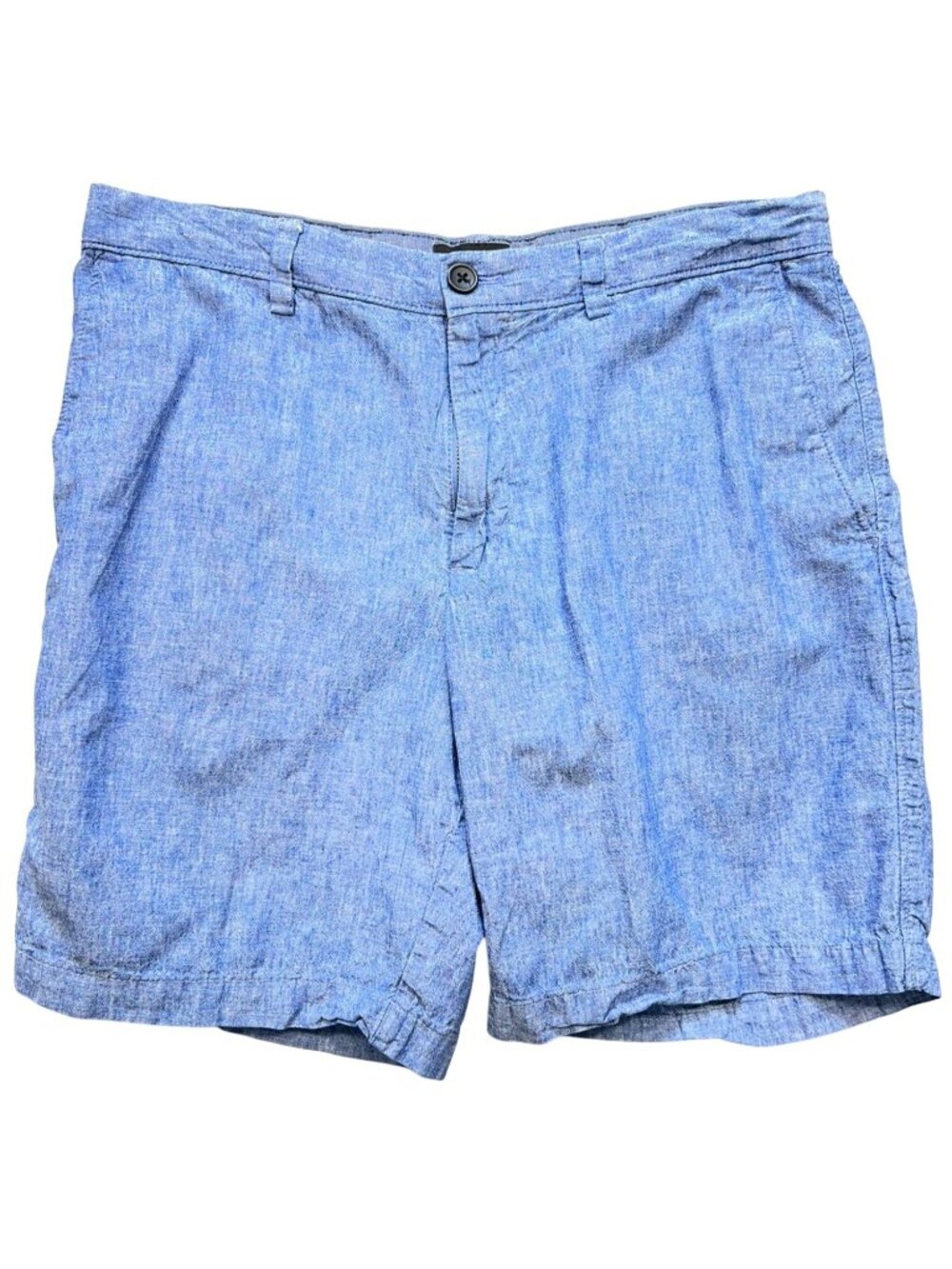 Banana Republic Men's Linen Blend Aiden Chino Shorts Flat Front Size 33 Blue